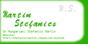 martin stefanics business card